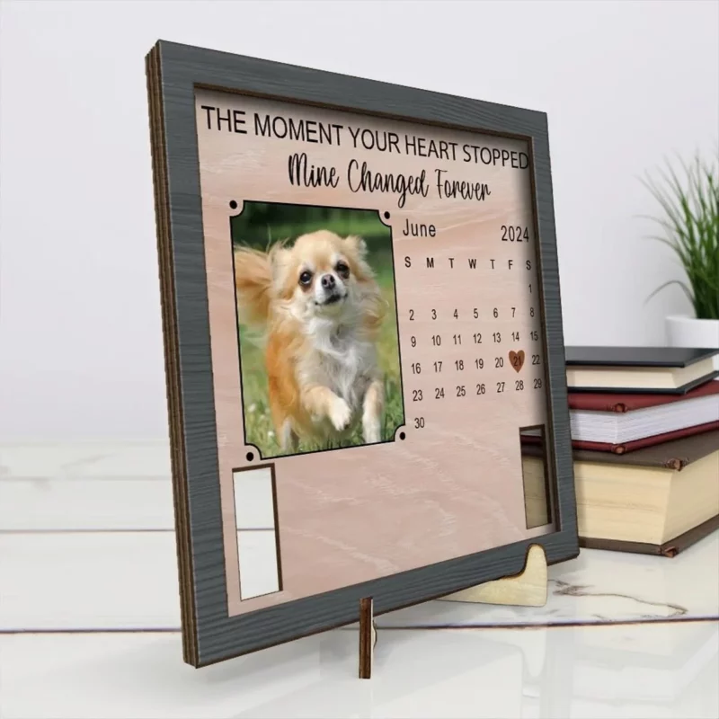 Custom Photo Half My Heart Is Missing - Pet Remembrance Sign with Personalized Collar Frame - A Special Gift for Pet Lovers and Those Remembering a Beloved Pet - Image 4