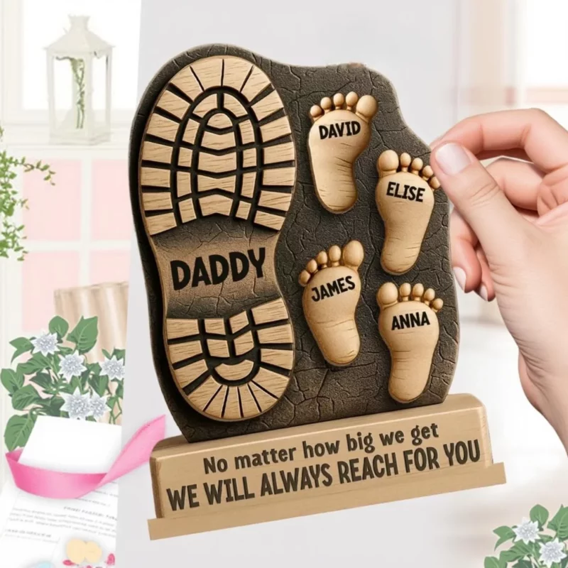 Led Forward by You - Custom 2-Layered Wooden Plaque for Family with Flat Display Stand - Perfect for Housewarming, Father's Day, Gift For Dad, Grandpa - Image 4