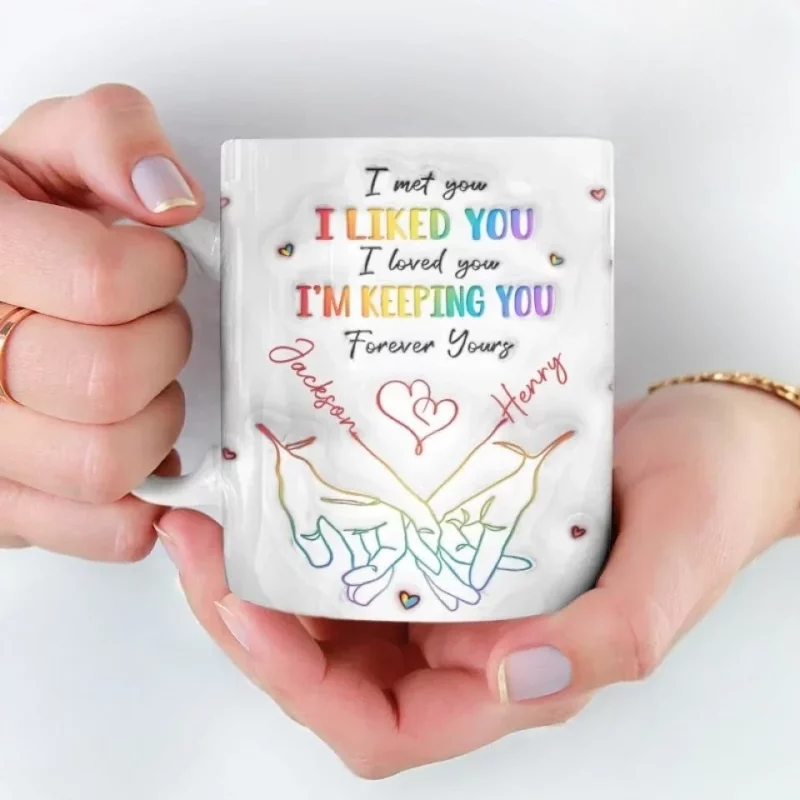 Love Sees the Soul, Not Gender - Custom 3D Inflated Effect Printed Mug for Couple - Perfect Anniversary Gift for Couples, Husband, Wife, LGBTQ+ - Image 3