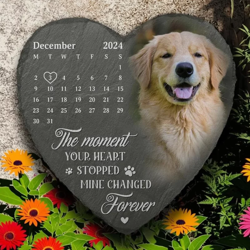 Custom Photo A Love That Knows No End - Custom Engraved Memorial Stone - Gift For Pet Owners, Pet Lovers - Image 4