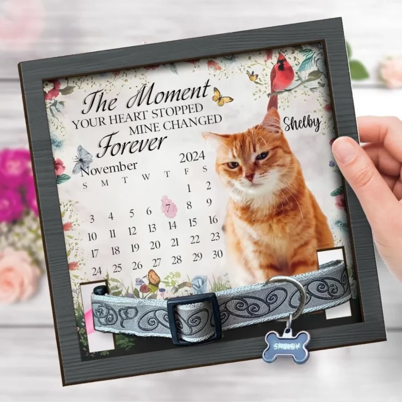Custom Photo When Your Heart Stopped, Mine Broke - Pet Remembrance Sign with Personalized Collar Frame - A Special Gift for Pet Lovers and Those Remembering a Beloved Pet - Image 3