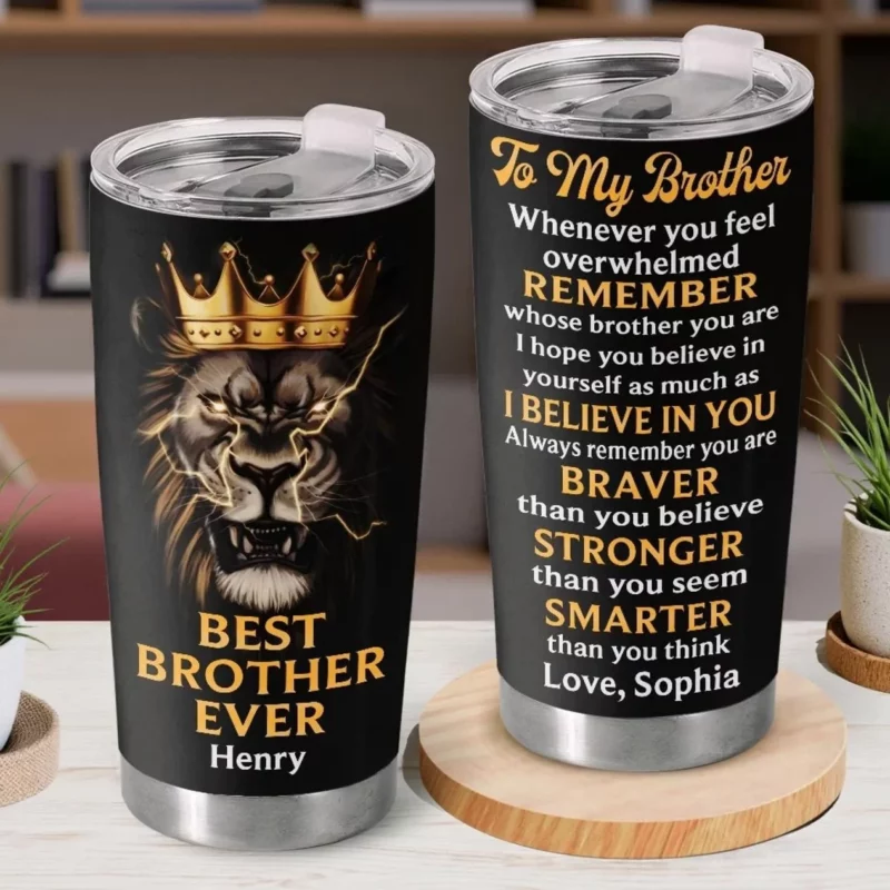 Brother, Your Power Runs Deep - Family Personalized Standard Tumbler - Celebrating the Bond of Brothers and Sisters