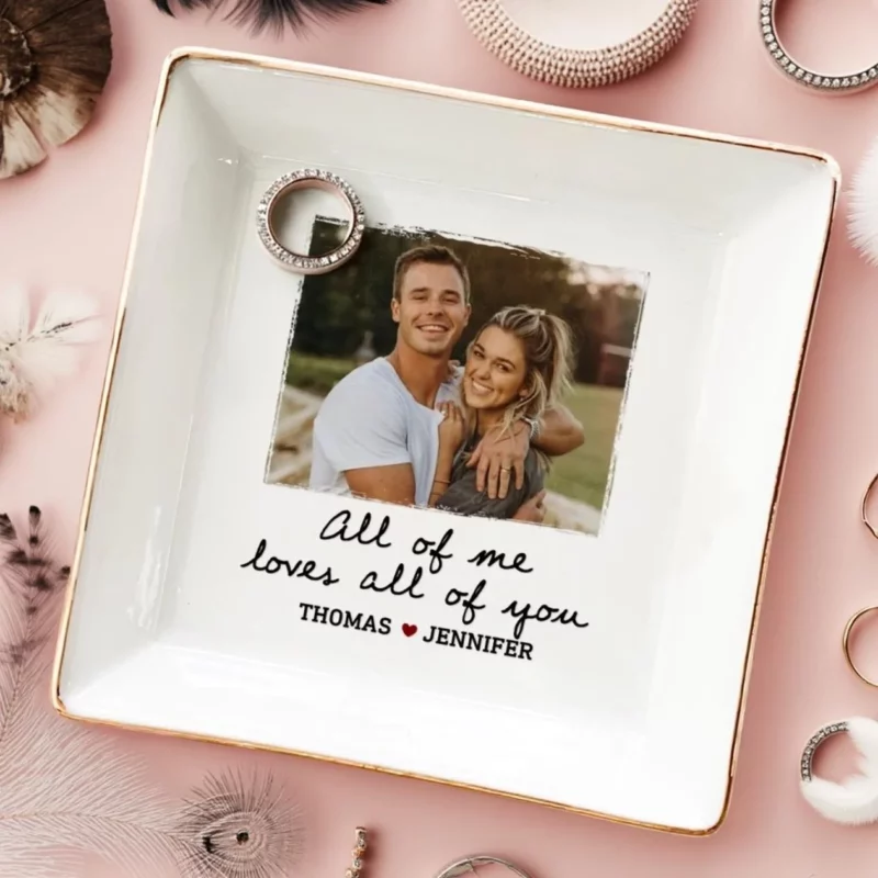 Custom Photo Together, We Rise - Customized Jewelry Dish for Couple - Romantic Gift Idea for Married Couples, Anniversary - Image 3