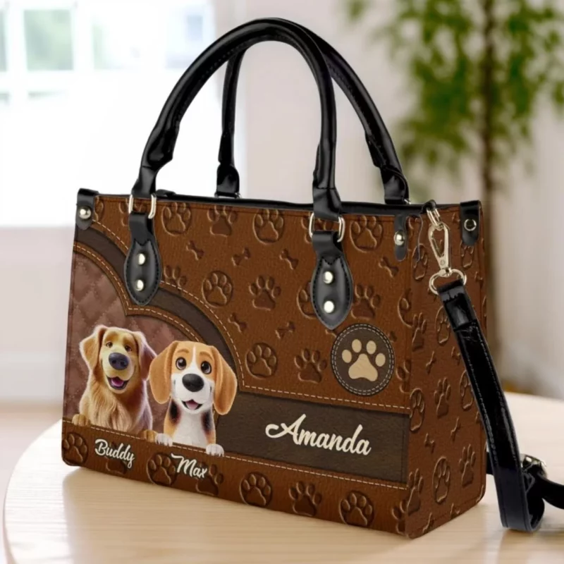 Whiskers of Love and Loyalty - Dog Custom Leather Handbag - Perfect Gifts for Pet Lovers, Pet Owner - Image 3