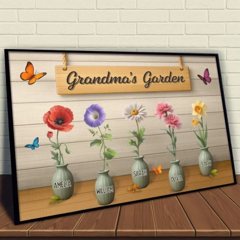 Where Joy Grows - Custom Printed Horizontal Poster with Your Design - Gift for Grandma, For Mom, Mother's Day - Image 4
