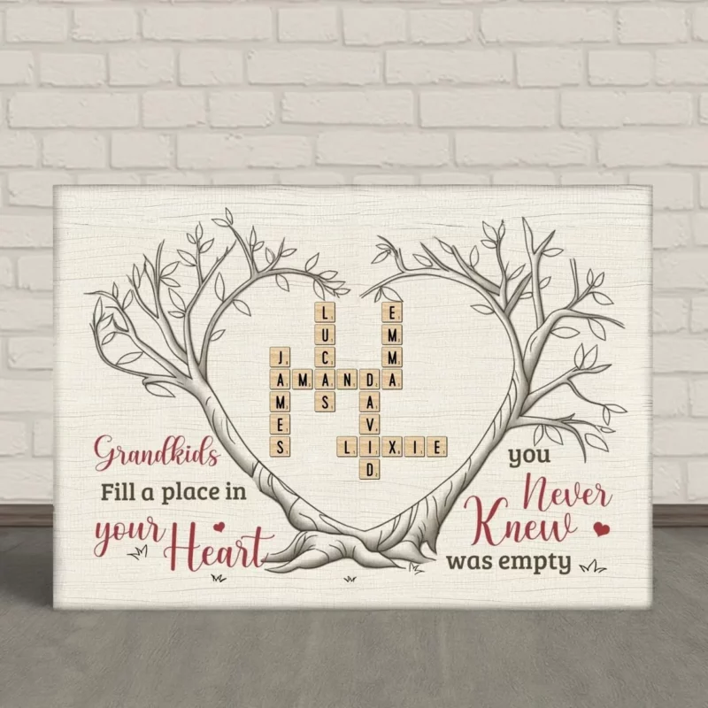 Grandchildren Fill Life With Laughter and Love - Custom Horizontal Canvas for Your Family - Perfect Gift for Grandma, Grandpa, Grandkid - Image 2