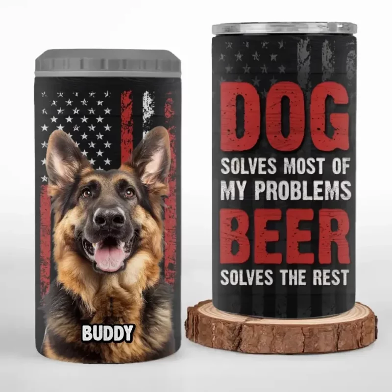 Custom Photo Pause Everything, I See a Pup - Dog Personalized Custom Can Cooler Tumbler - Father's Day, Gift For Pet Owners, Pet Lovers - Image 2
