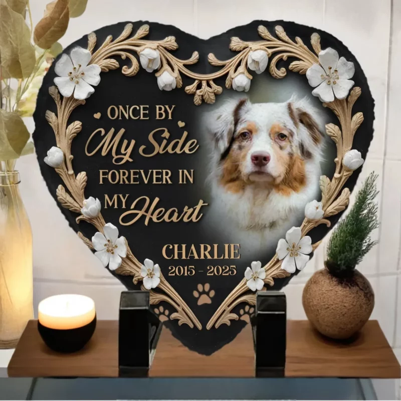 Custom Photo In Every Paw Print, A Memory - Custom Engraved Memorial Stone - Gift For Pet Owners, Pet Lovers - Image 4