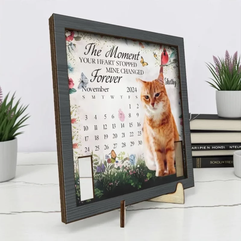 Custom Photo When Your Heart Stopped, Mine Broke - Pet Remembrance Sign with Personalized Collar Frame - A Special Gift for Pet Lovers and Those Remembering a Beloved Pet - Image 4