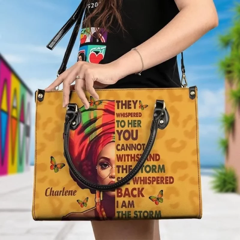 I Am the Hurricane - Bestie Custom Leather Handbag - Thoughtful Gifts for BFF, Sisters - Image 4