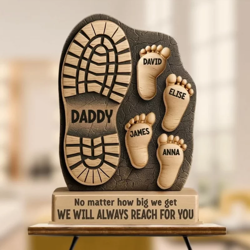 Led Forward by You - Custom 2-Layered Wooden Plaque for Family with Flat Display Stand - Perfect for Housewarming, Father's Day, Gift For Dad, Grandpa - Image 3