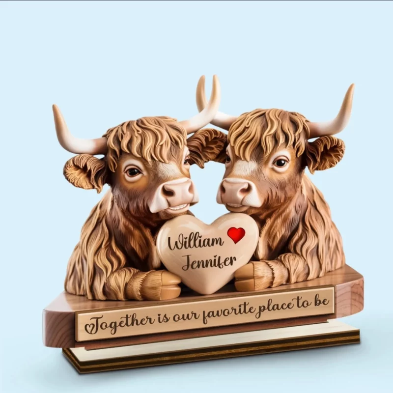 Anywhere With You Feels Like Home - Custom 2-Layered Wooden Plaque for Couples with Flat Display Stand - Perfect for Housewarming, Anniversaries, Husband & Wife