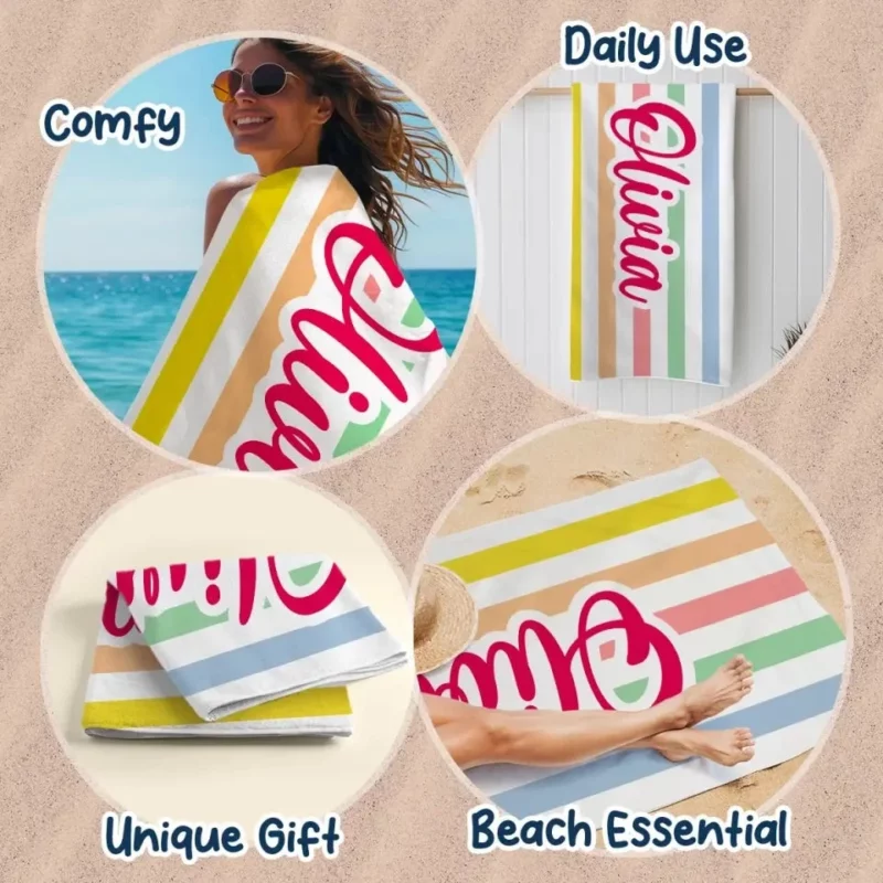 Beach Bound - Custom Personalized Beach Towel for Bestie - Summer Vacation Gift, Gift For Best Friends, Sisters - Image 8