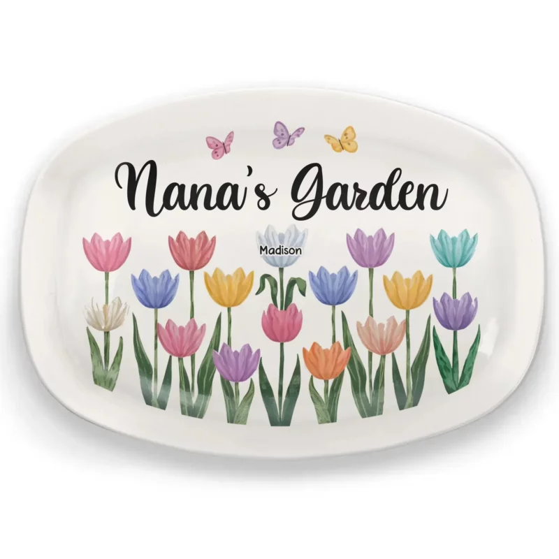 Blooming Under Her Love - Custom Engraved Family Platter - Mother's Day, Birthday Gift For Mom, Grandma - Image 2