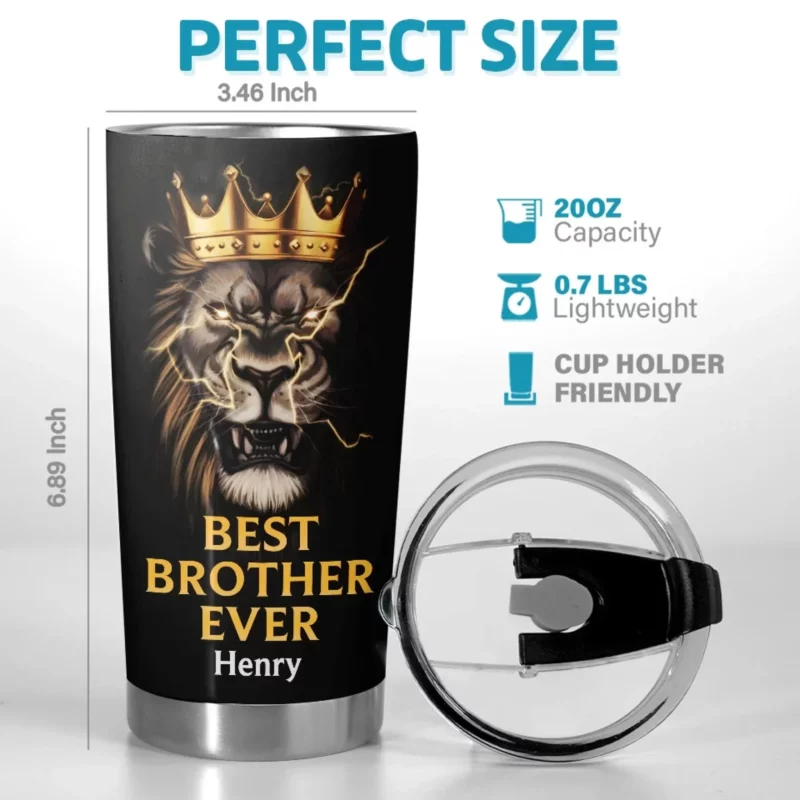 Brother, Your Power Runs Deep - Family Personalized Standard Tumbler - Celebrating the Bond of Brothers and Sisters - Image 4