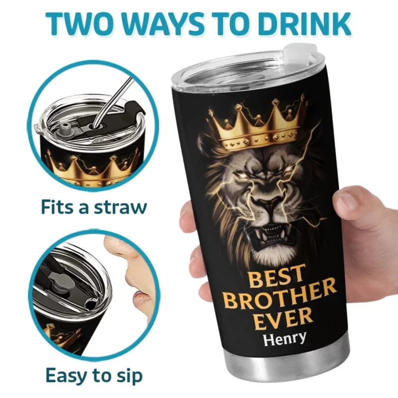 Brother, Your Power Runs Deep - Family Personalized Standard Tumbler - Celebrating the Bond of Brothers and Sisters - Image 3