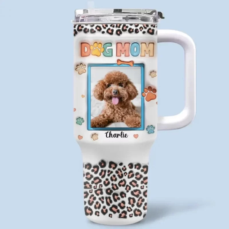 Custom Photo Celebrate the Moment - Personalized 40Oz Tumbler with 3D Dog & Cat Print - Great Gift Idea for Dog & Cat Lovers, Pet Owners - Image 2