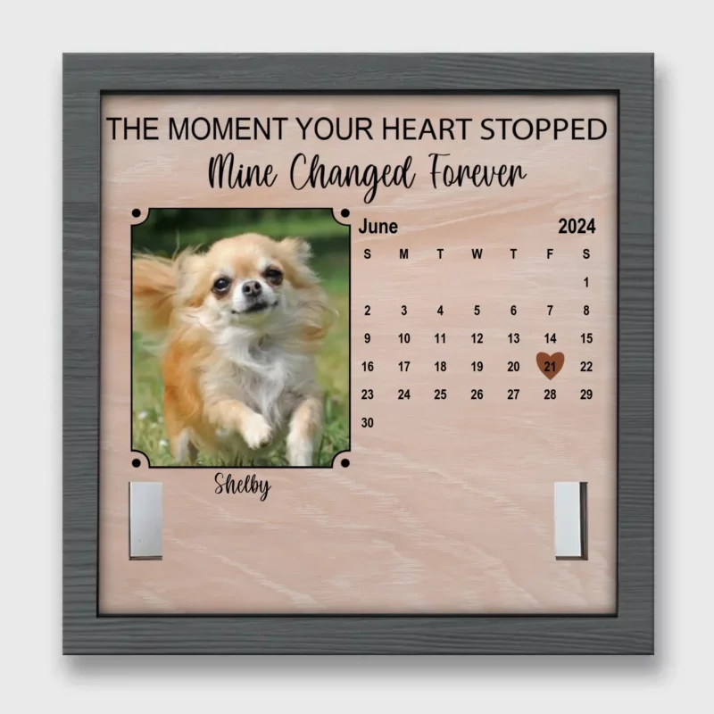 Custom Photo Half My Heart Is Missing - Pet Remembrance Sign with Personalized Collar Frame - A Special Gift for Pet Lovers and Those Remembering a Beloved Pet - Image 2