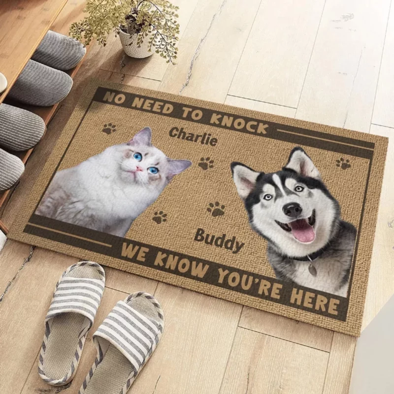 Custom Photo Pawlease Wipe Your Feet!  - Custom Dog & Cat Decorative Mat for Your Home - Perfect Housewarming Gift for Pet Owners & Animal Lovers - Image 4