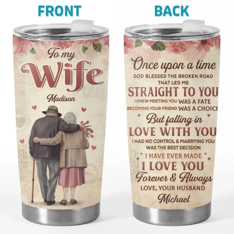 Destined to Be, Forever You and Me - Couple Personalized Standard Tumbler - Anniversary, Gift For Couple, Husband, Wife - Image 2