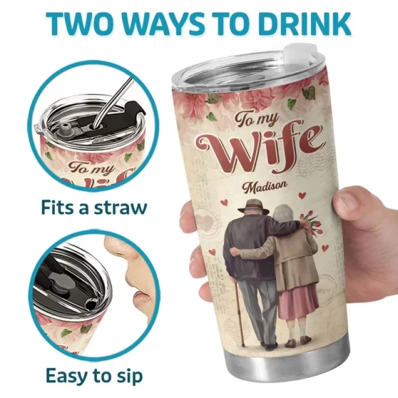 Destined to Be, Forever You and Me - Couple Personalized Standard Tumbler - Anniversary, Gift For Couple, Husband, Wife - Image 3