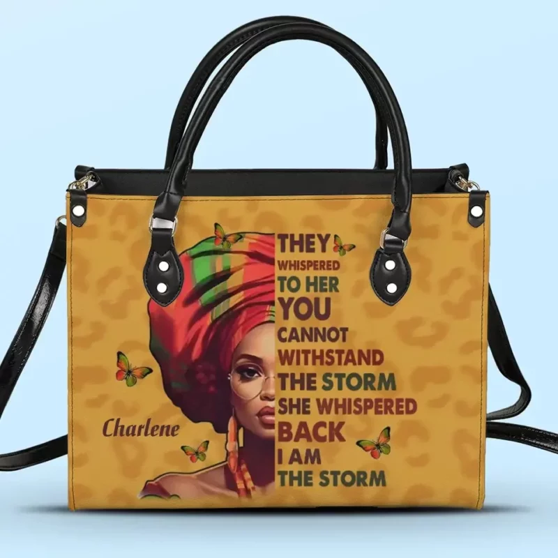 I Am the Hurricane - Bestie Custom Leather Handbag - Thoughtful Gifts for BFF, Sisters - Image 2