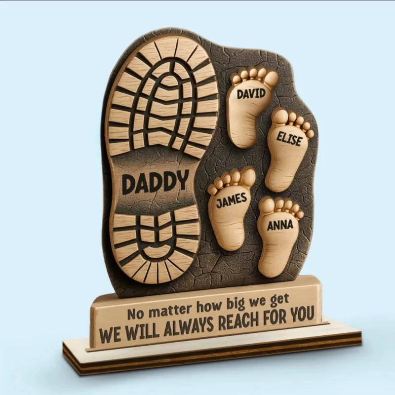 Led Forward by You - Custom 2-Layered Wooden Plaque for Family with Flat Display Stand - Perfect for Housewarming, Father's Day, Gift For Dad, Grandpa