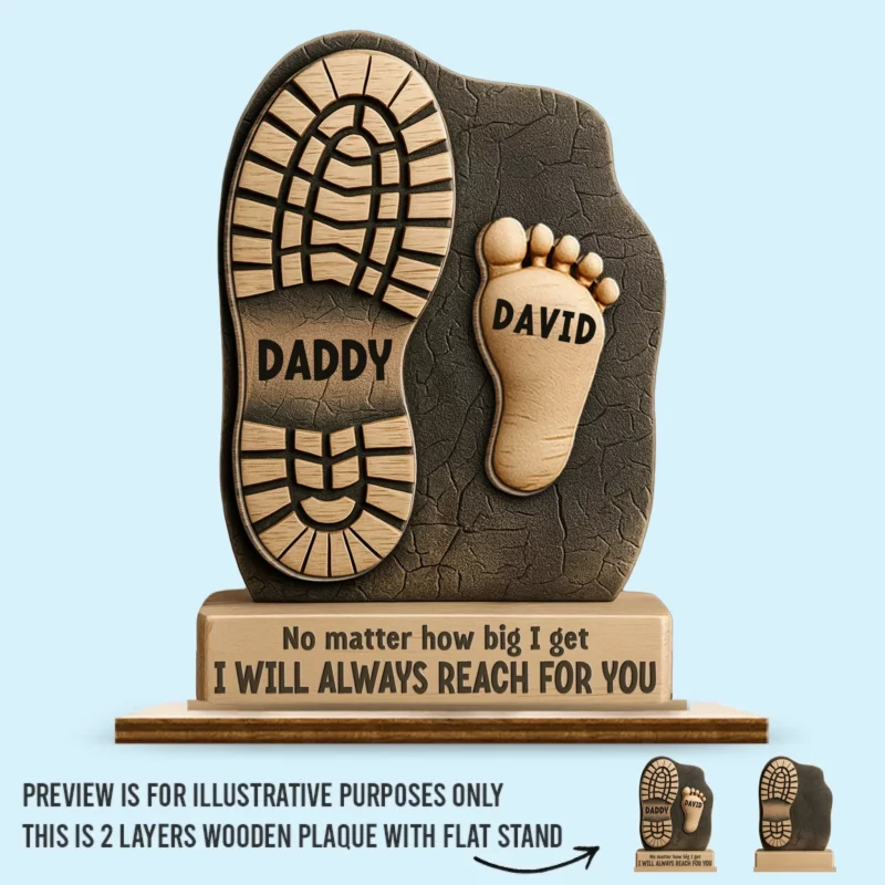 Led Forward by You - Custom 2-Layered Wooden Plaque for Family with Flat Display Stand - Perfect for Housewarming, Father's Day, Gift For Dad, Grandpa - Image 2