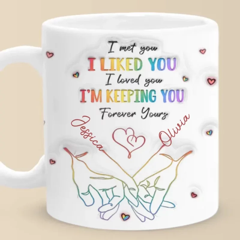 Love Sees the Soul, Not Gender - Custom 3D Inflated Effect Printed Mug for Couple - Perfect Anniversary Gift for Couples, Husband, Wife, LGBTQ+