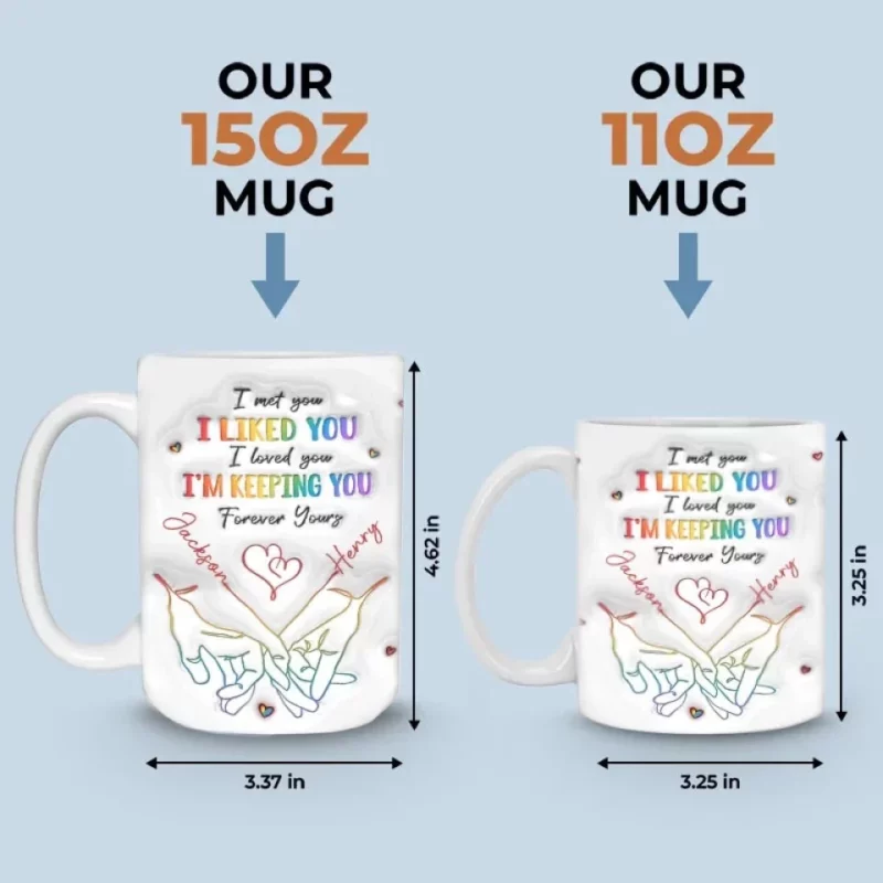 Love Sees the Soul, Not Gender - Custom 3D Inflated Effect Printed Mug for Couple - Perfect Anniversary Gift for Couples, Husband, Wife, LGBTQ+ - Image 5