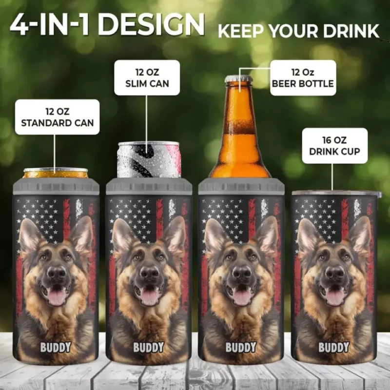 Custom Photo Pause Everything, I See a Pup - Dog Personalized Custom Can Cooler Tumbler - Father's Day, Gift For Pet Owners, Pet Lovers - Image 4