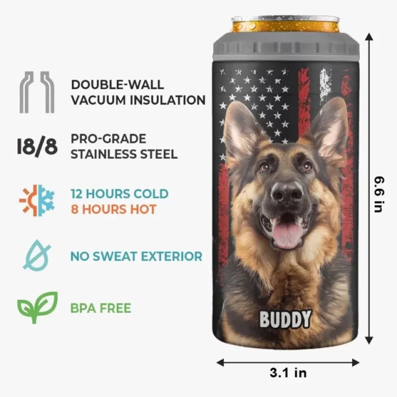 Custom Photo Pause Everything, I See a Pup - Dog Personalized Custom Can Cooler Tumbler - Father's Day, Gift For Pet Owners, Pet Lovers - Image 5