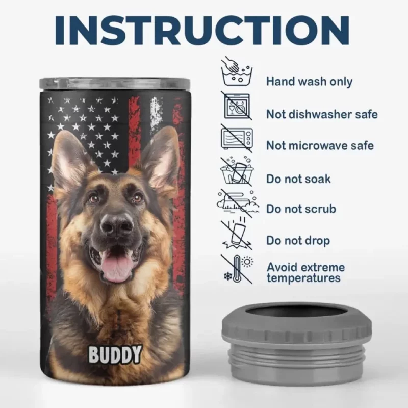 Custom Photo Pause Everything, I See a Pup - Dog Personalized Custom Can Cooler Tumbler - Father's Day, Gift For Pet Owners, Pet Lovers - Image 6