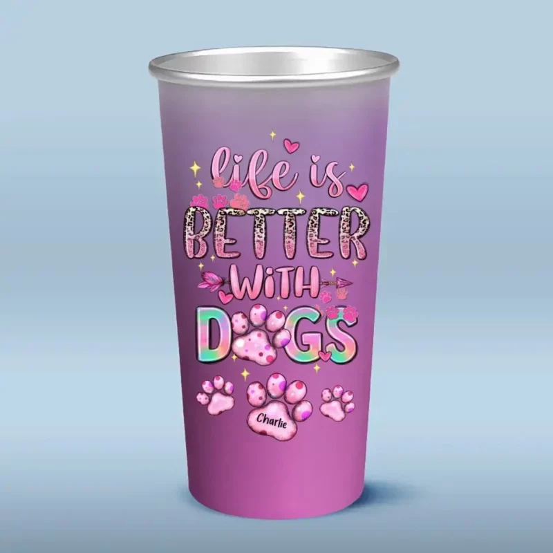 Paws & Happiness - Changing Color Cup with Custom Family Design - Perfect Gift for Dog Moms & Animal Lovers - Image 2