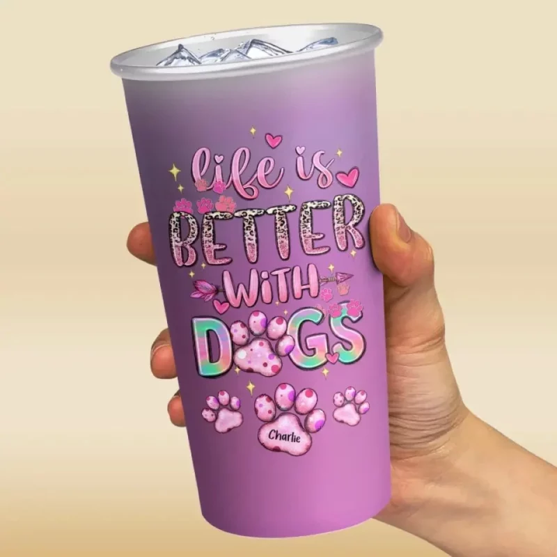 Paws & Happiness - Changing Color Cup with Custom Family Design - Perfect Gift for Dog Moms & Animal Lovers - Image 3