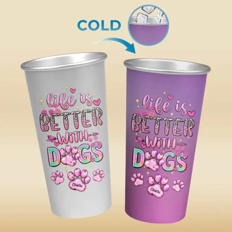 Paws & Happiness - Changing Color Cup with Custom Family Design - Perfect Gift for Dog Moms & Animal Lovers - Image 4