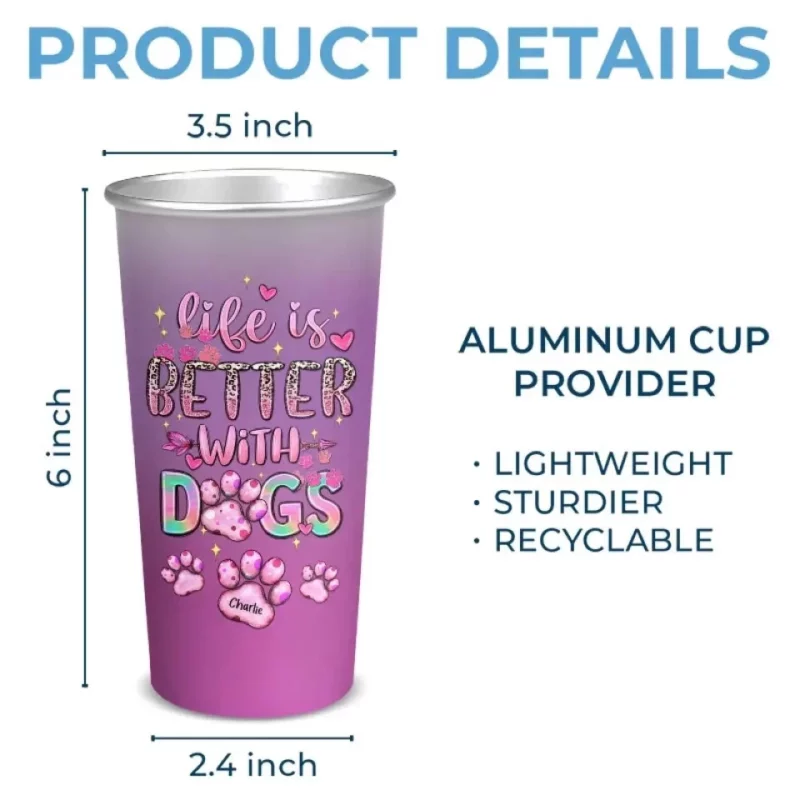 Paws & Happiness - Changing Color Cup with Custom Family Design - Perfect Gift for Dog Moms & Animal Lovers - Image 5