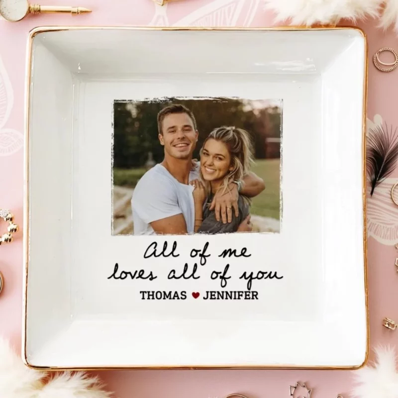 Custom Photo Together, We Rise - Customized Jewelry Dish for Couple - Romantic Gift Idea for Married Couples, Anniversary