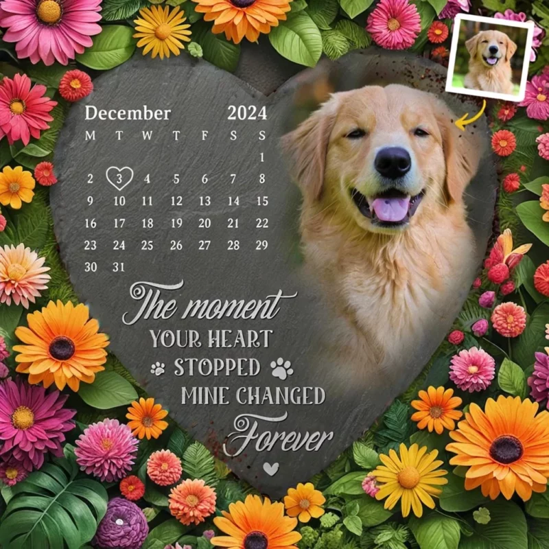 Custom Photo A Love That Knows No End - Custom Engraved Memorial Stone - Gift For Pet Owners, Pet Lovers