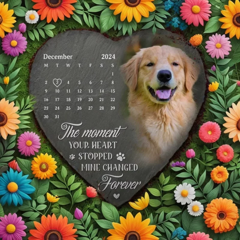 Custom Photo A Love That Knows No End - Custom Engraved Memorial Stone - Gift For Pet Owners, Pet Lovers - Image 2