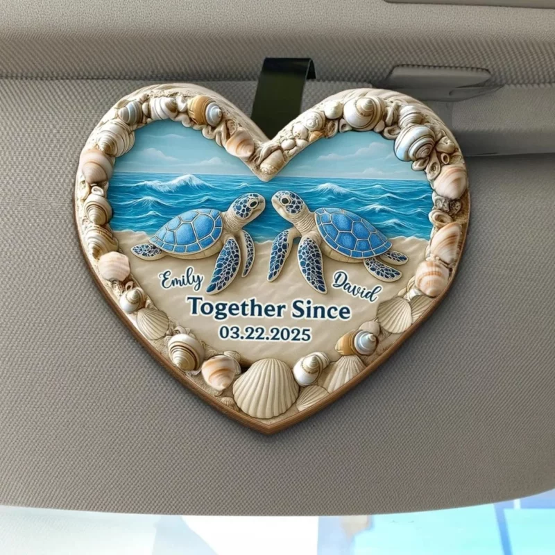 Wild Hearts, Free Souls - Customized Couple Car Visor Clip - Anniversary, Gift For Couple, Husband , Wife