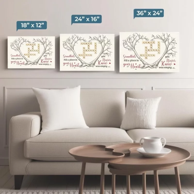 Grandchildren Fill Life With Laughter and Love - Custom Horizontal Canvas for Your Family - Perfect Gift for Grandma, Grandpa, Grandkid - Image 5