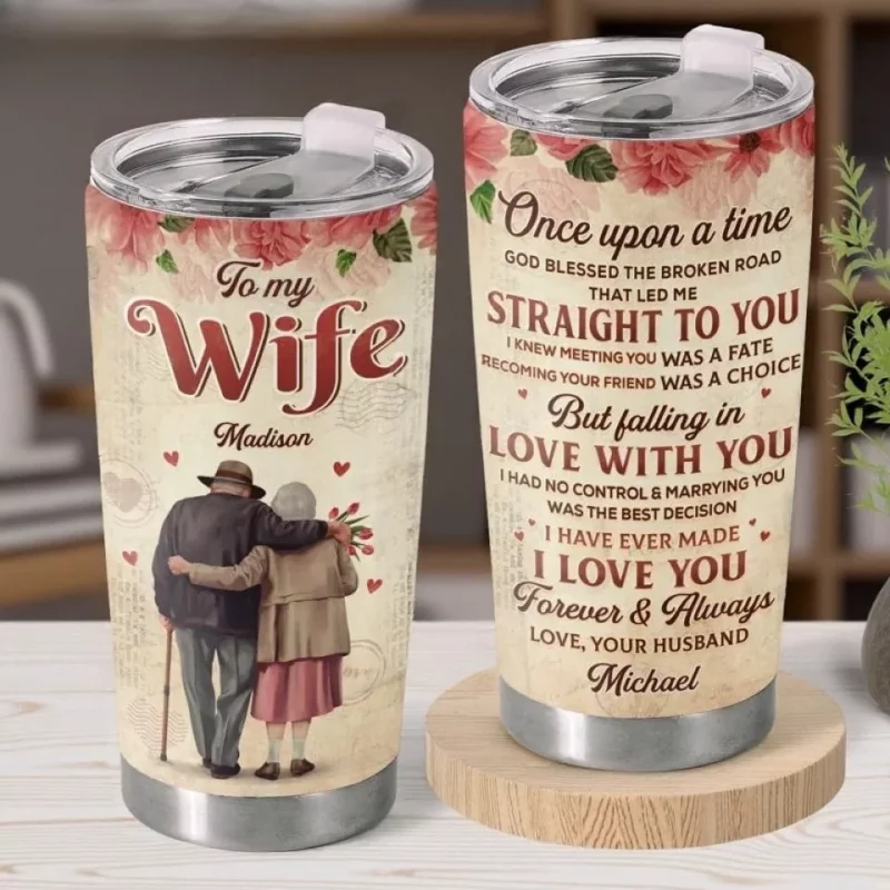 Destined to Be, Forever You and Me - Couple Personalized Standard Tumbler - Anniversary, Gift For Couple, Husband, Wife