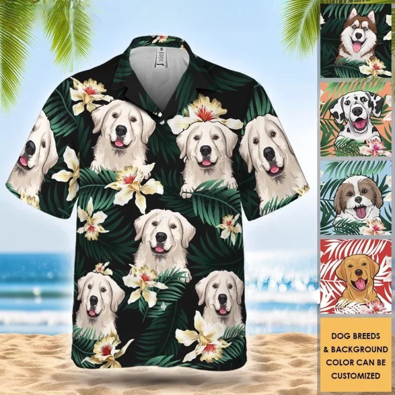 Sunny Days with My Dog - Custom Hawaiian Shirt  - Perfect Gift for Dad, For Pet Owners, Pet Lovers - Image 5
